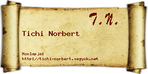 Tichi Norbert névjegykártya